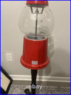 Vintage 1985 Carousel Gumball Machine On Stand Works Very Nice Clean 38 Tall
