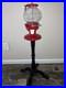 Vintage 1987 Carousel Gumball Machine Model Old Columbia Red WithBlack Metal Stand