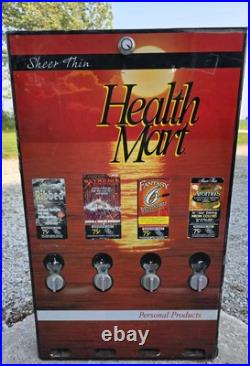 Vintage 1990 4 Slot Condom Dispenser Machine 33.5 Novelty Vending