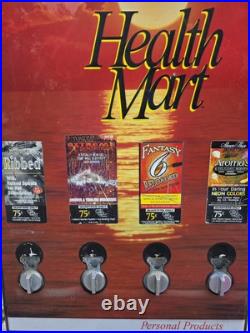 Vintage 1990 4 Slot Condom Dispenser Machine 33.5 Novelty Vending