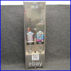 Vintage 1990s Era 2 Row Condom Dispenser Machine 32.5 Chrome Front Advertising