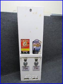 Vintage 1990s Era 2 Row Condom Dispenser Machine 32.5 White Front Advertising