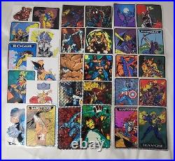 Vintage 1992 MARVEL MASTERPIECES VENDING MACHINE FOIL PRISM STICKERS LOT OF 30