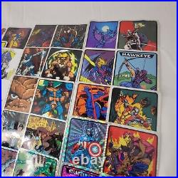 Vintage 1992 MARVEL MASTERPIECES VENDING MACHINE FOIL PRISM STICKERS LOT OF 30