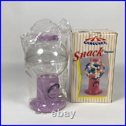 Vintage 1995 Carousel Snack Dispenser Purple Gumball Candy Machine Plastic Rare