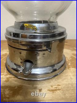 Vintage 1 CENT GUMBALL MACHINE with Glass Globe Unbranded Works