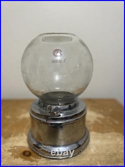 Vintage 1 CENT GUMBALL MACHINE with Glass Globe Unbranded Works