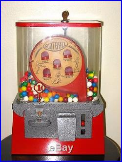 Vintage 1 Cent Coast Football Pinball Gumball Vending Machine Game