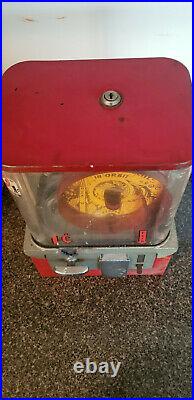 Vintage 1 Cent Coast Space Rocket Satellite Gumball Vending Machine Game