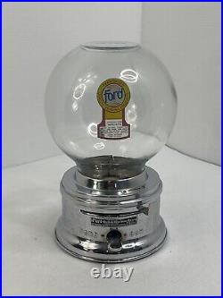 Vintage 1 Cent Ford Gumball Machine with Glass Globe Ford Gum and Machine Co