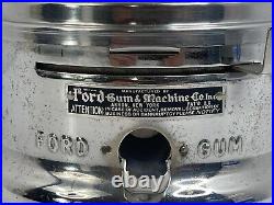 Vintage 1 Cent Ford Gumball Machine with Glass Globe Ford Gum and Machine Co