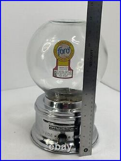 Vintage 1 Cent Ford Gumball Machine with Glass Globe Ford Gum and Machine Co