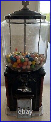 Vintage 1 Cent Gumball Machine Works With Key