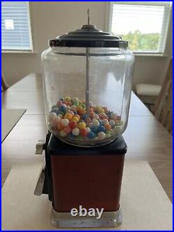 Vintage 1 Cent Gumball Machine Works With Key
