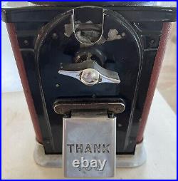 Vintage 1 Cent Gumball Machine Works With Key
