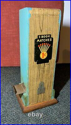 Vintage 1 Cent MATCHBOOK VENDING MACHINE 14 Inches Tall CHICAGO MATCH CO