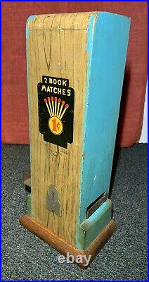 Vintage 1 Cent MATCHBOOK VENDING MACHINE 14 Inches Tall CHICAGO MATCH CO