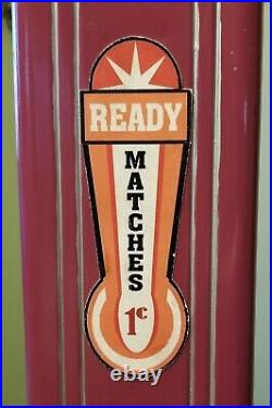 Vintage 1 Cent Match Box VENDING MACHINE Ready Matches Restored w Key