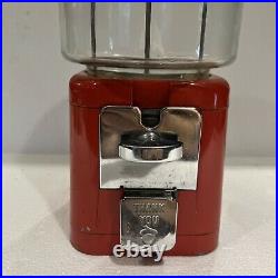 Vintage 1 Cent Oak Acorn Gumball Vending Machine No Key