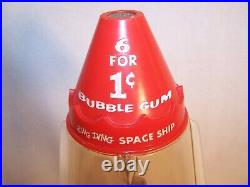 Vintage 1 Cent Ring Ding Spaceship Rocket Astronaut Bubble Gum Machine