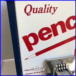Vintage 25 cent Blue Pencil Vending Machine All Original with Key