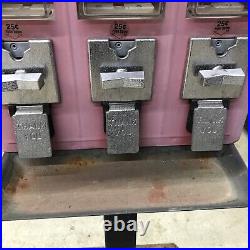 Vintage 3 Candy Gumball Dispenser Vending Machine METAL Stand NO Keys