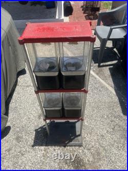 Vintage 4-Head Mark I Beaver Gumball & Candy Vending Machine Stand 1940-50 Withkey