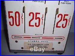 Vintage 50 & 25 Cent U. S. Postage Stamp Vending Machine