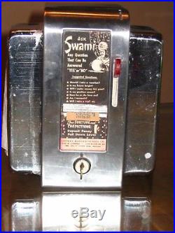 Vintage 50's Swami Fortune Teller Napkin Holder Coin Op Machine