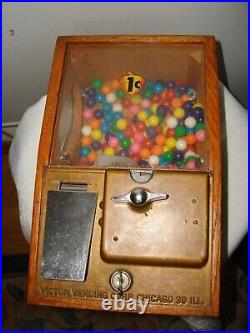 Vintage 50's Working Great 1 Cent Baby Grand Victor Vending Machine Corp Chicago