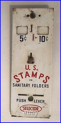 Vintage 5 & 10 Cent US Postage Stamp Dispenser Counter Coin Vending Machine &Key