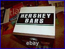 Vintage 5¢/10¢ Hersheys Two column vending Machine, withkey, weights, cash box