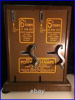 Vintage 5 And 6 Cent Postage Stamp Dispenser Machine Without A Back Cover