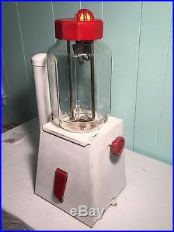 Vintage 5 Cent Hot Nut Peanut Gumball Coin Operated Vending Machine Lighted Work