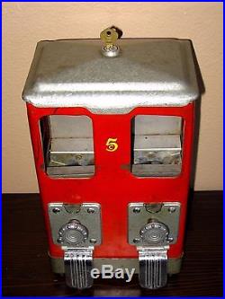 Vintage 5 Cent Lawrence Two-Column Vending Machine