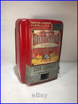 Vintage 5 Cent Vendo Coin Changer IBC Root Beer RC Cola Vending Machine Key
