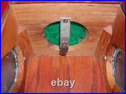 Vintage 5 Cent Victor Vending Baby Grand Wooden Gum Ball Machine with Key