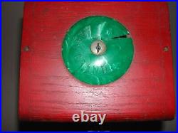 Vintage 5 Cent Victor Vending Baby Grand Wooden Gum Ball Machine with Key