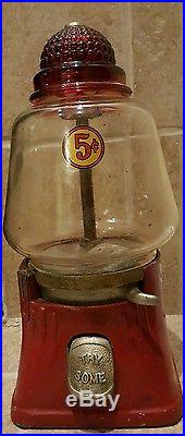 Vintage 5 cent Hot Nut, Peanut/Gumball Coin Operated Vending Machine
