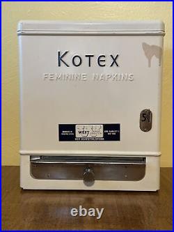 Vintage 5 cent KOTEX Feminine Napkin VENDING MACHINE withKeys-Embossed