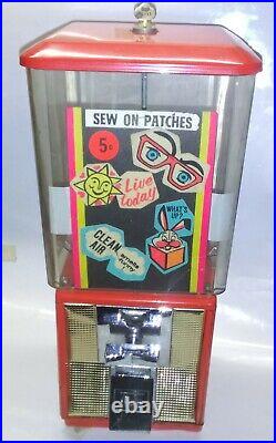 Vintage 5 cent NW60 Vending Machine with 1960's Sew on Patch Display Card