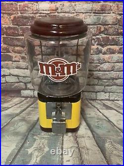 Vintage 5cent acorn glass globe themed m&m candy coin op vending machine