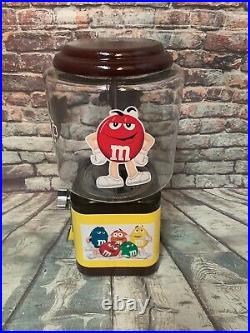 Vintage 5cent acorn glass globe themed m&m candy coin op vending machine
