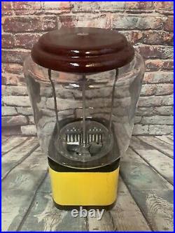 Vintage 5cent acorn glass globe themed m&m candy coin op vending machine