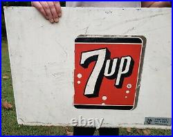 Vintage 7up Vending Machine Button Panel Advertising Sign 1970's 60's Metal