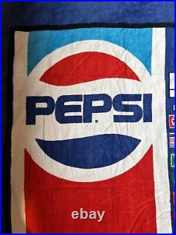 Vintage 80s Pepsi Cola Vending Machine Beach Bath Towel Promo Advertise Made USA