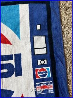 Vintage 80s Pepsi Cola Vending Machine Beach Bath Towel Promo Advertise Made USA