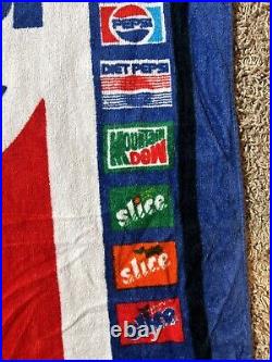 Vintage 80s Pepsi Cola Vending Machine Beach Bath Towel Promo Advertise Made USA