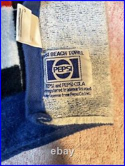 Vintage 80s Pepsi Cola Vending Machine Beach Bath Towel Promo Advertise Made USA