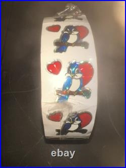 Vintage 80s vending machine prism stickers Roll 500Ct Bluebird Heart Prisms